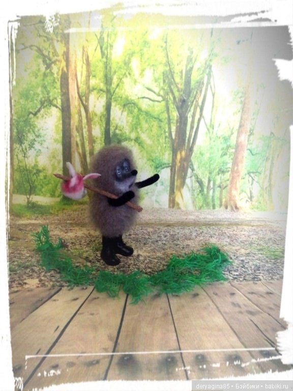 Ёжик в тумане — Валяные игрушки из шерсти: сухое валяние