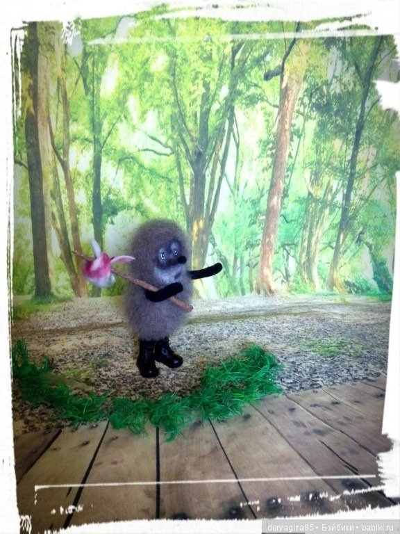 Ёжик в тумане — Валяные игрушки из шерсти: сухое валяние