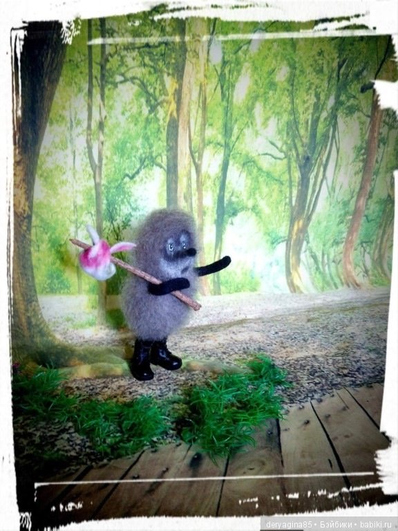 Ёжик в тумане — Валяные игрушки из шерсти: сухое валяние (фото 6)