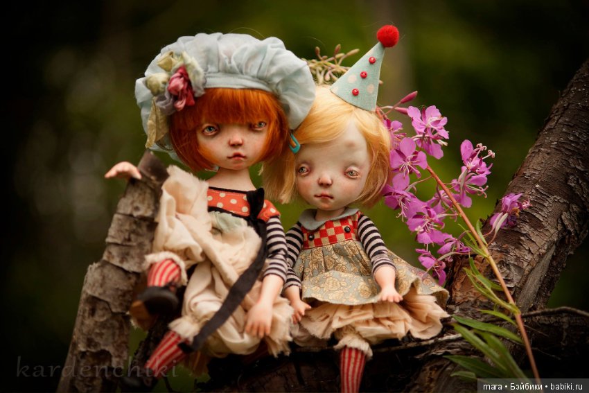 Ксюша и Пуся, авторские куклы Kardenchiki art dolls (фото 7)