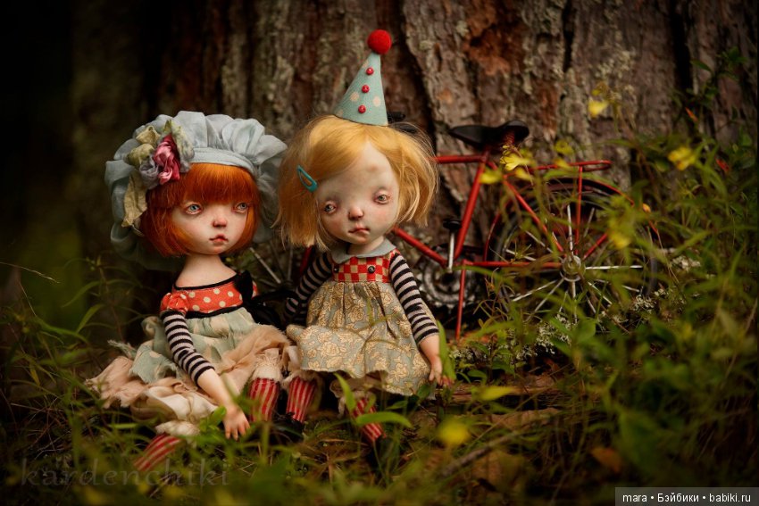 Ксюша и Пуся, авторские куклы Kardenchiki art dolls