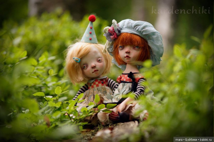 Ксюша и Пуся, авторские куклы Kardenchiki art dolls