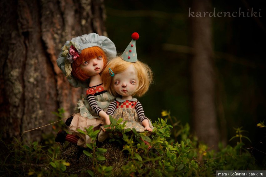 Ксюша и Пуся, авторские куклы Kardenchiki art dolls