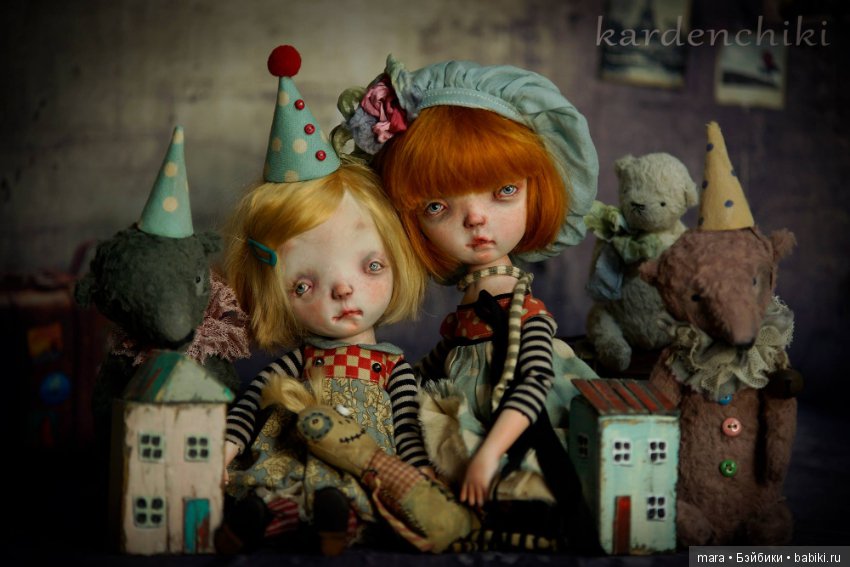 Ксюша и Пуся, авторские куклы Kardenchiki art dolls (фото 6)