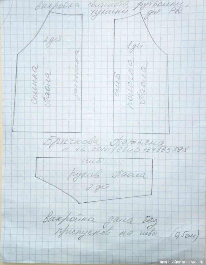 Выкройка свитшота для Паола Рейна от Татьяны Брычковой (фото 2)