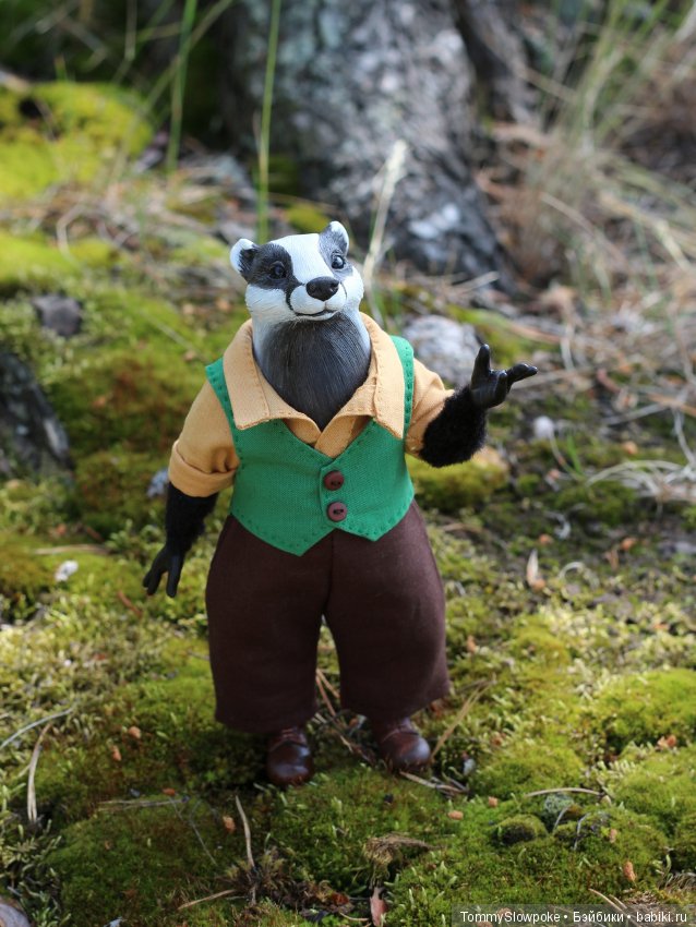 Барсук — Игрушки в смешанной технике (мех и глина): Арт