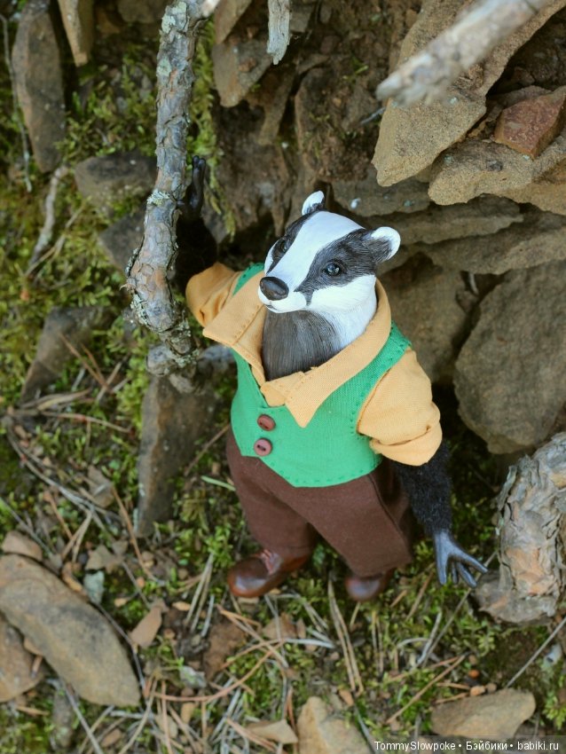 Барсук — Игрушки в смешанной технике (мех и глина): Арт (фото 3)