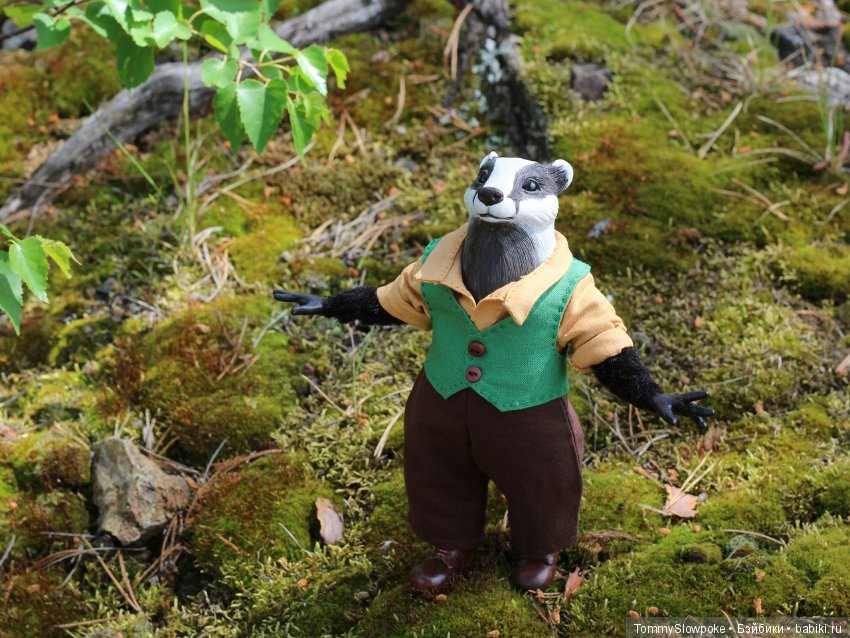 Барсук — Игрушки в смешанной технике (мех и глина): Арт (фото 4)