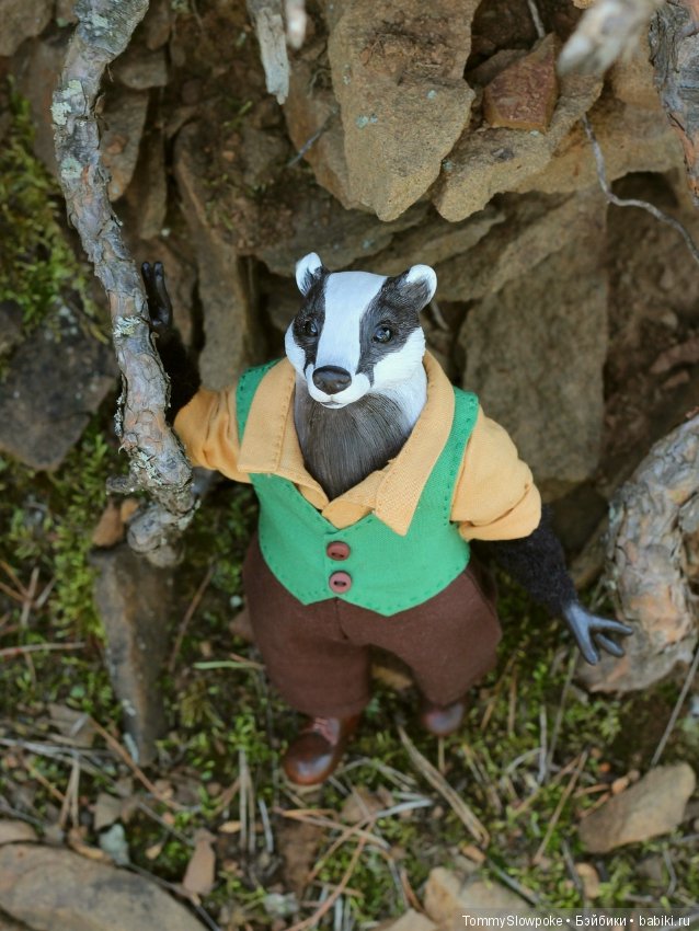 Барсук — Игрушки в смешанной технике (мех и глина): Арт (фото 2)