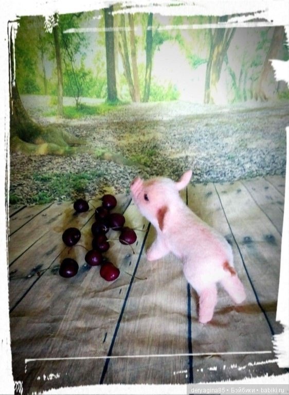 Мой шестой поросёночек — Валяные игрушки из шерсти: сухое валяние (фото 4)