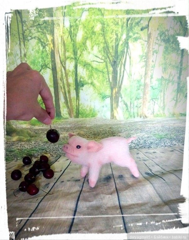 Мой шестой поросёночек — Валяные игрушки из шерсти: сухое валяние (фото 8)