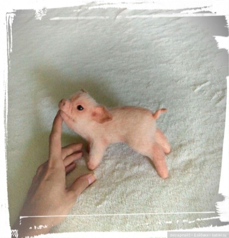 Мой шестой поросёночек — Валяные игрушки из шерсти: сухое валяние