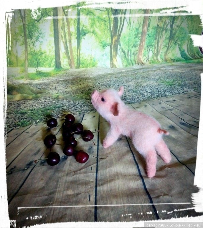 Мой шестой поросёночек — Валяные игрушки из шерсти: сухое валяние (фото 5)