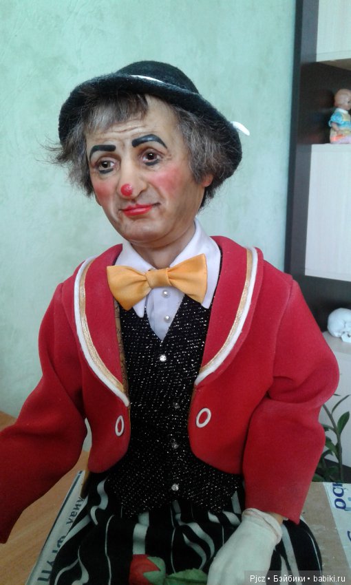 Уставший клоун — Лепка авторских кукол: полимерная глина (фото 6)