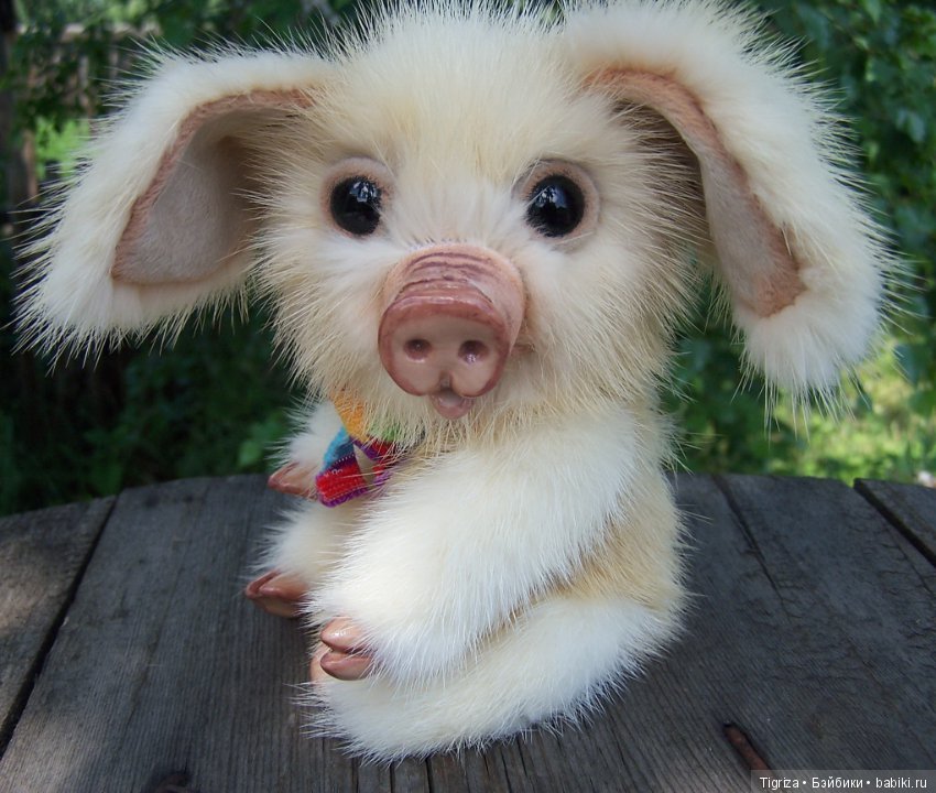 Поросенок-тедди из натуральной норки