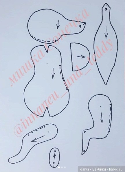 Выкройка мишки тедди Сонечки, автор Инна Ной