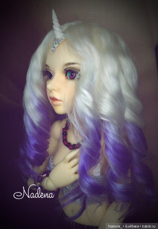 Парик с рогом — Одежда и обувь для кукол BJD (БЖД): 1/3 (фото 2)