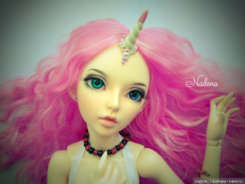 Парик из козочки с рогом — Одежда и обувь для кукол BJD (БЖД): 1/3 (фото 2)