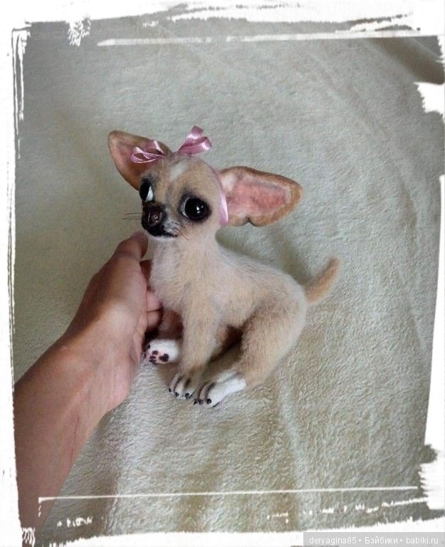 Чихуахуа — Валяные игрушки из шерсти: сухое валяние