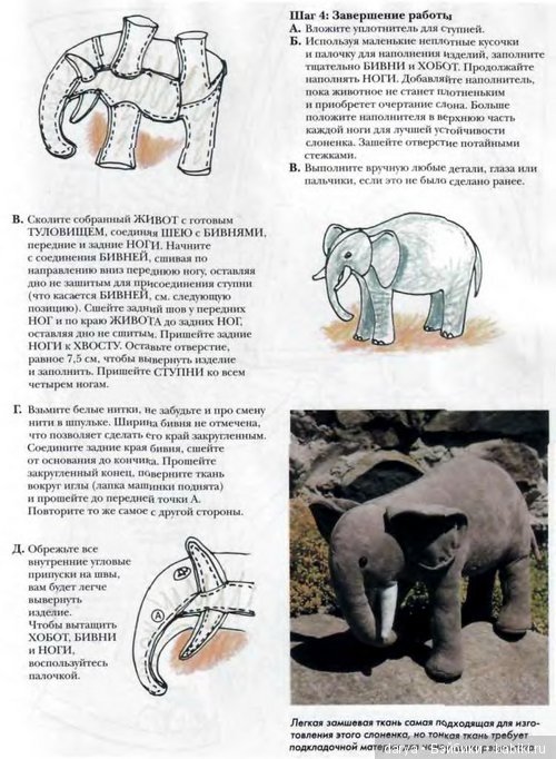 Слон с выкройкой — Выкройка слона (слоника): Тедди (фото 2)