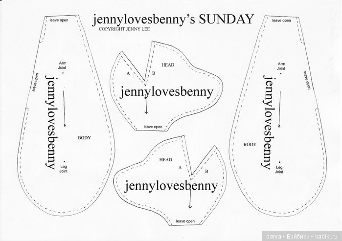 Мишка Sunday с выкройкой от Jenny Lee (фото 3)