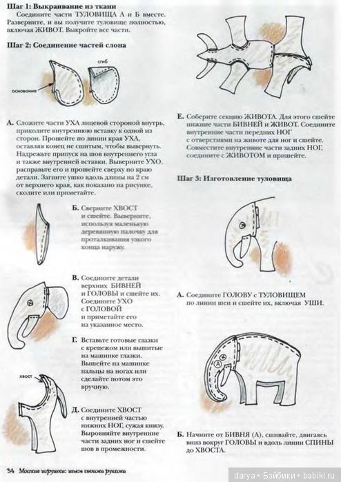 Слон с выкройкой — Выкройка слона (слоника): Тедди (фото 3)
