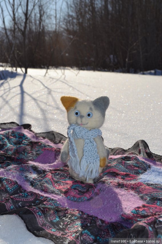 Котенок Кузя- путешественник, сухое валяние. Отдыхал на Байкале