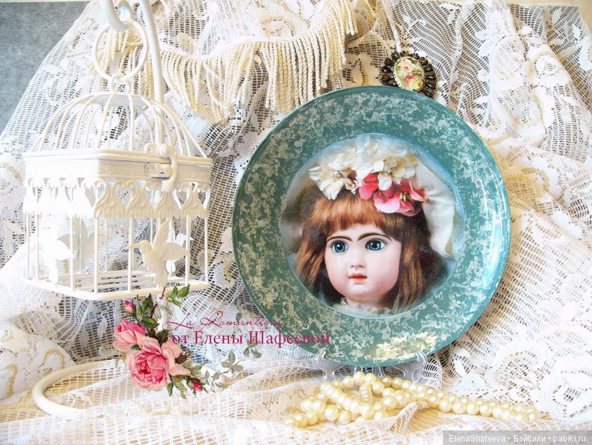 Декоративные тарелки с антикварными куклами. Моя новая работа (фото 10)