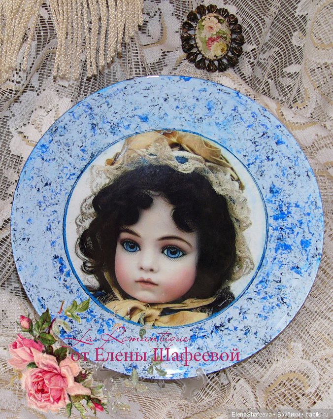Декоративные тарелки с антикварными куклами. Моя новая работа (фото 6)