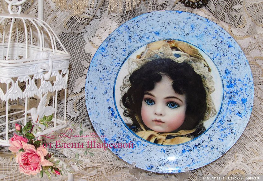Декоративные тарелки с антикварными куклами. Моя новая работа (фото 5)