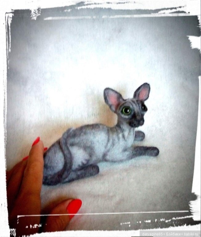 Мини сфинкс — Валяные игрушки из шерсти: сухое валяние (фото 9)