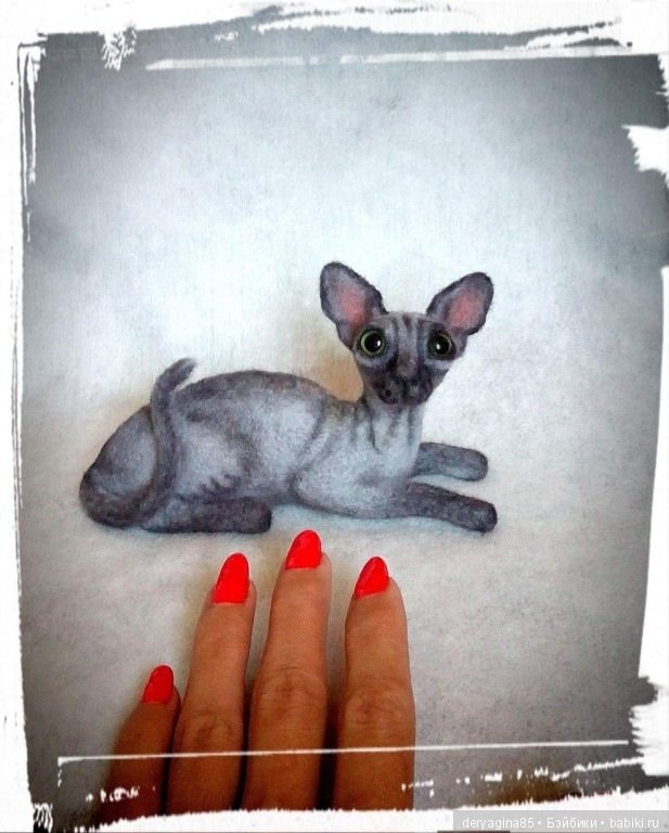 Мини сфинкс — Валяные игрушки из шерсти: сухое валяние