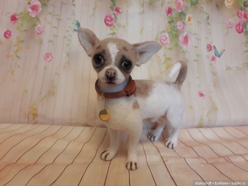 Малыш чихуахуа — Валяные игрушки из шерсти: сухое валяние (фото 8)