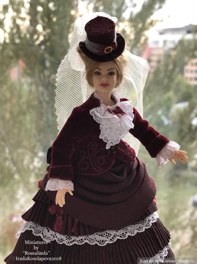 Визитный костюм 1874г. Миниатюра масштаба 1:12