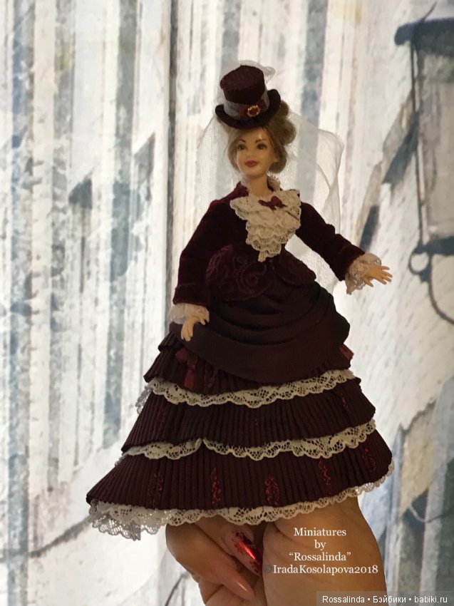 Визитный костюм 1874г. Миниатюра масштаба 1:12