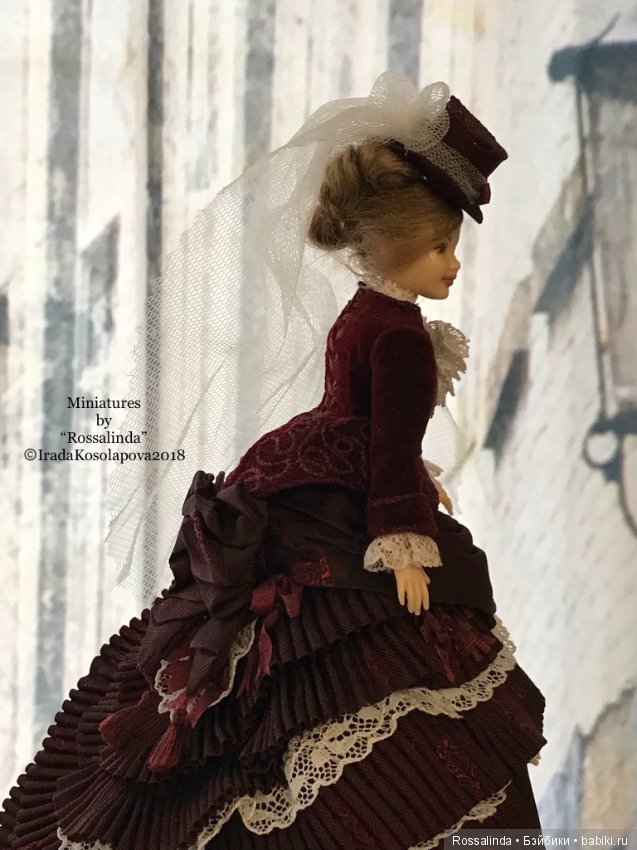 Визитный костюм 1874г. Миниатюра масштаба 1:12