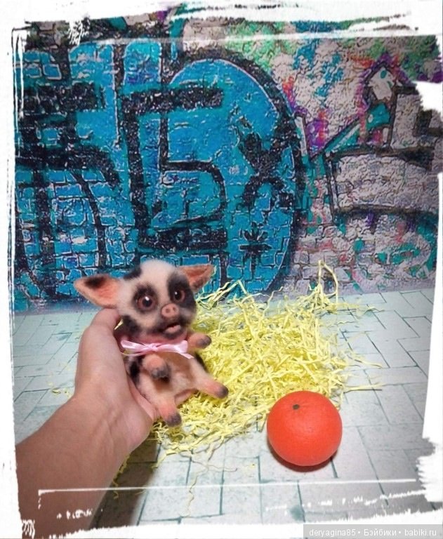 Поросёнок — Валяные игрушки из шерсти: сухое валяние (фото 9)