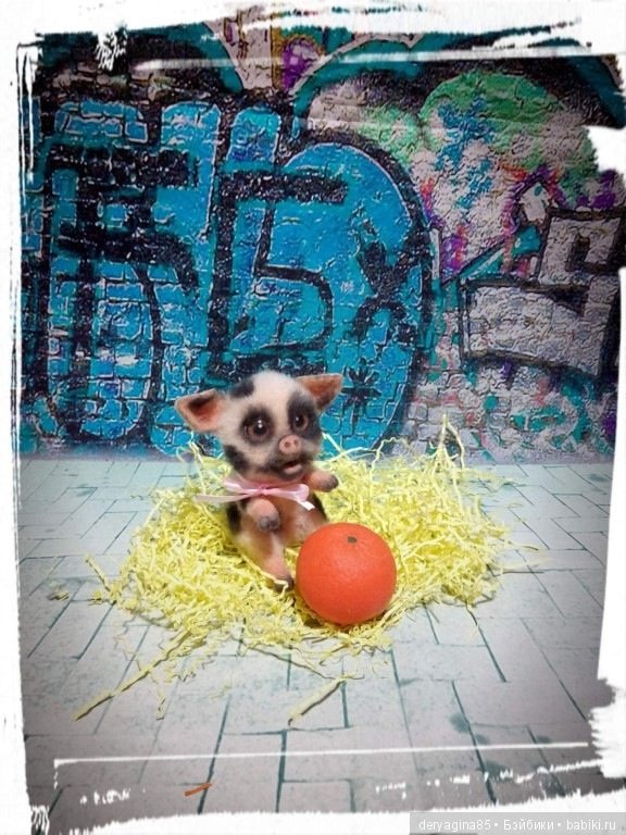 Поросёнок — Валяные игрушки из шерсти: сухое валяние (фото 7)