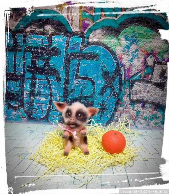 Поросёнок — Валяные игрушки из шерсти: сухое валяние (фото 6)