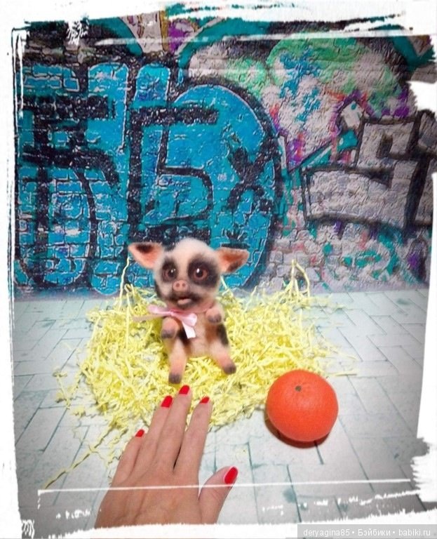 Поросёнок — Валяные игрушки из шерсти: сухое валяние (фото 10)