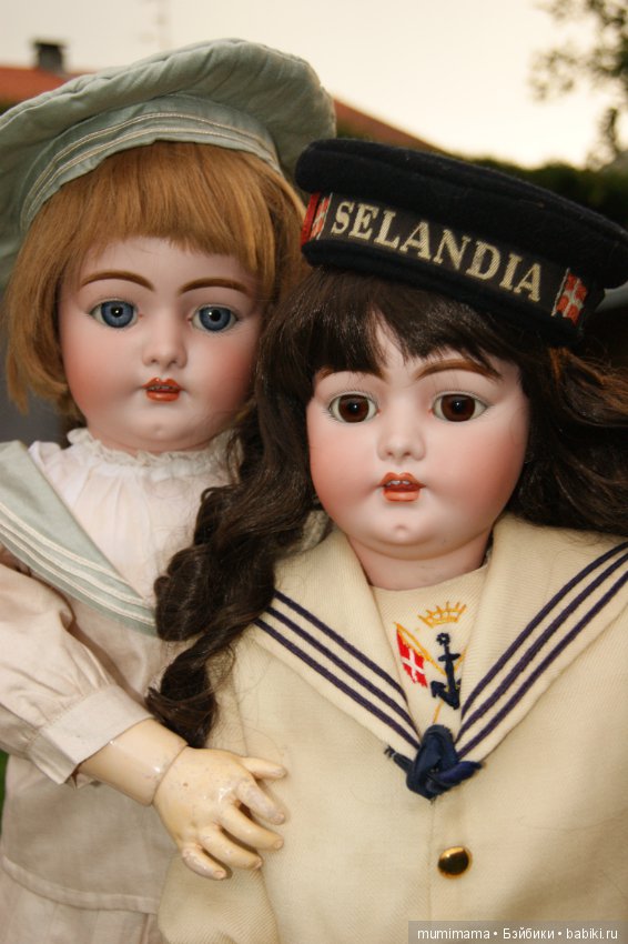 Антикварные куклы Simon & Halbig für Franz Schmidt симпатичные близняшки Флорентин и Северин