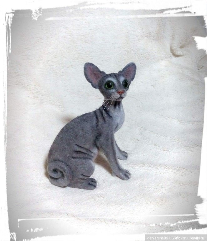 Сфинкс — Валяные игрушки из шерсти: сухое валяние (фото 3)