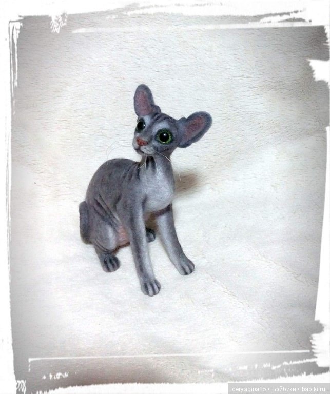 Сфинкс — Валяные игрушки из шерсти: сухое валяние (фото 6)