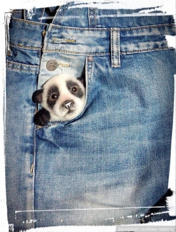 Брошь Панда — Валяные игрушки из шерсти: сухое валяние (фото 4)