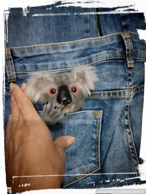 Брошь Коала — Валяные игрушки из шерсти: сухое валяние (фото 3)