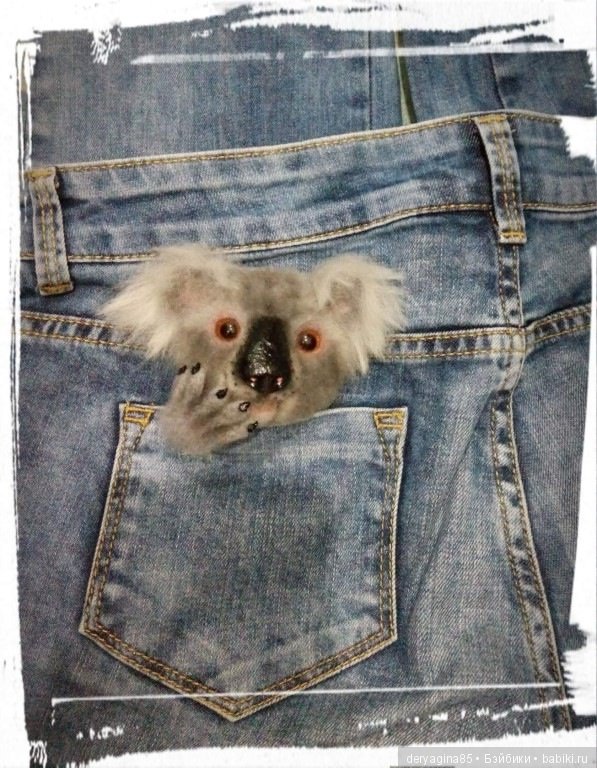 Брошь Коала — Валяные игрушки из шерсти: сухое валяние (фото 4)