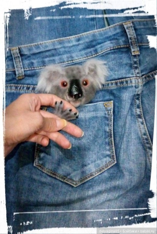 Брошь Коала — Валяные игрушки из шерсти: сухое валяние (фото 2)