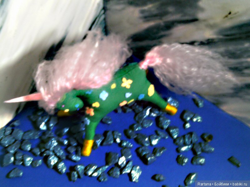 Цветочный единорог — Текстильные игрушки и примитивы: кофейные (фото 2)