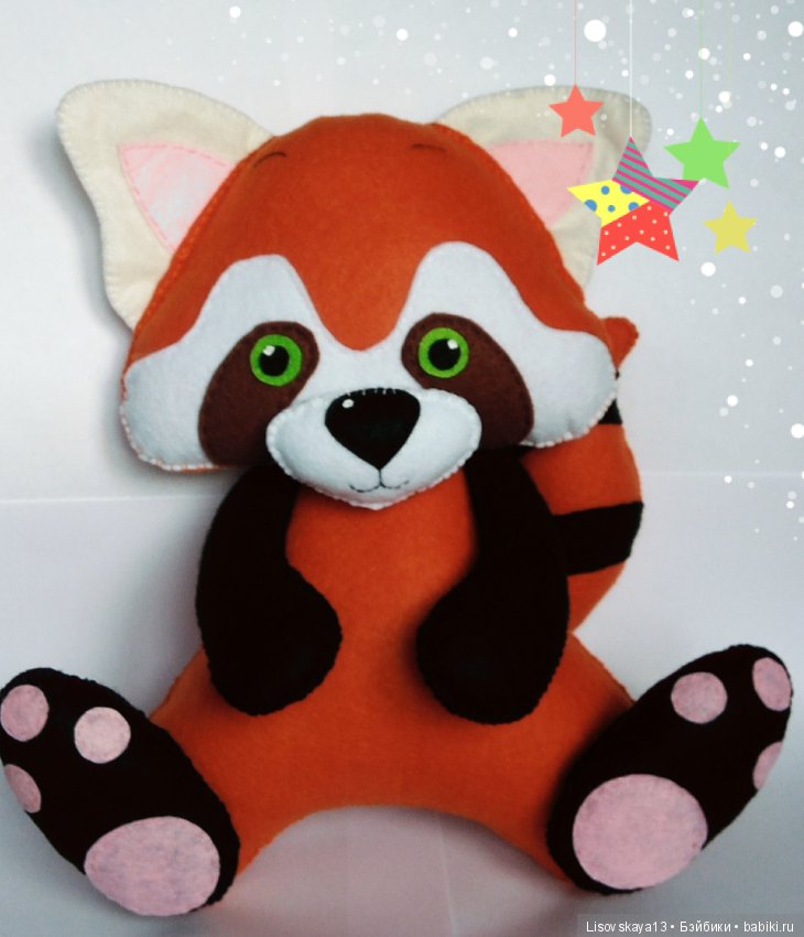 Красный енот — Текстильные игрушки и примитивы: кофейные