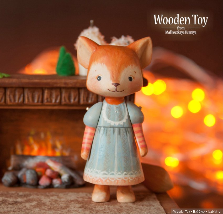 Мама и дочка (деревянные лисички) (фото 4)